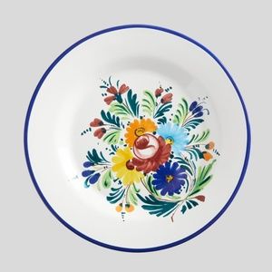 4 Pottery Barn Nova Deruta Floral Ceramic Salad Plates Spring Country Flowers